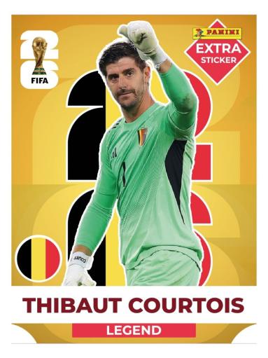 Figurinha do jogador Thibaut Courtois - seleção da Bélgica