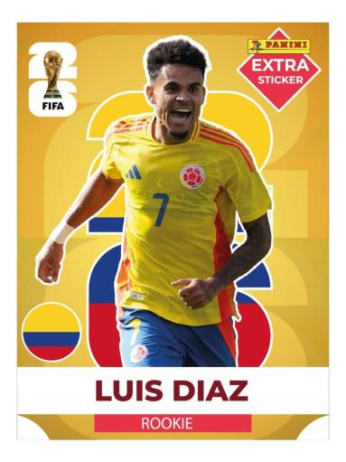 Figurinha do jogador Luis Díaz - seleção da Colômbia