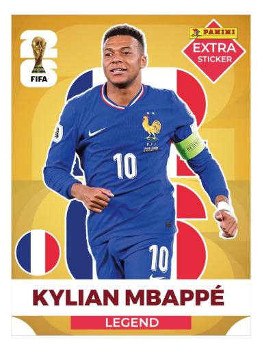 Figurinha do jogador Kylian Mbappé - seleção da França