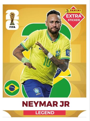 Figurinha do jogador Neymar Jr - seleção da Brasil