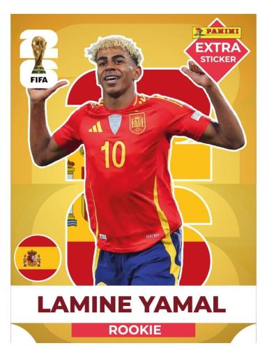 Figurinha do jogador Lamine Yamal - seleção da Espanha